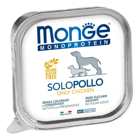 Monge Dog Monoprotein Solo для собак паштет из курицы, банка (150 г)