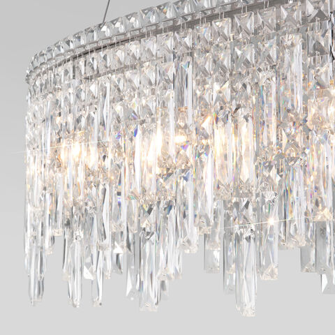 Подвесная люстра Eurosvet Blitz 60159/10 хром/ прозрачный хрусталь Strotskis