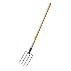 GRINDA 180 х 300 х 1330 мм, четырёхрогие, кованные зубья, деревянный черенок высш. сорт, вилы навозные кованые (39723)