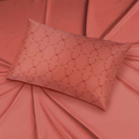 Наволочка 50x70 Mollen Узор розово-коралловая хлопковая