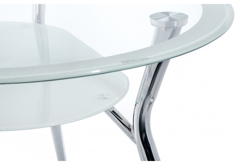 Стеклянный стол кухонный, обеденный, для гостиной Tom 105 70*70*75 Хромированный металл /Прозрачный
