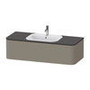 Duravit Happy D.2 Plus Столешница 16x1300x550мм для тумбы #HP4932, HP4942, HP4952 ,HP4962, HP4972 с вырезом под 1 раковину, цвет: graphite supermatt HP031KM8080