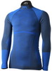 Премиальная тёплая Терморубашка Mico Warm Control Skintech Blue с воротом для холодной погоды мужская