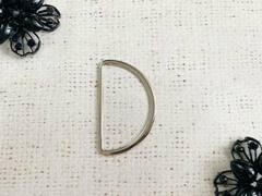 Полукольцо металлическое, р. 25х13 мм, никель