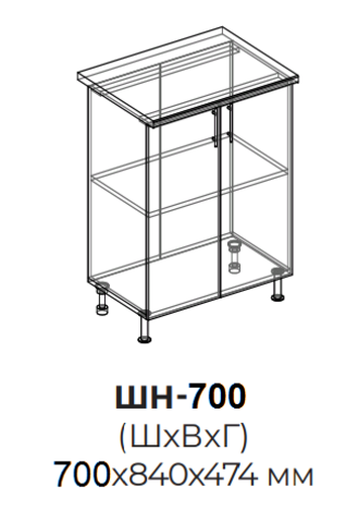 Кухня Квадро-лофт шкаф нижний 700