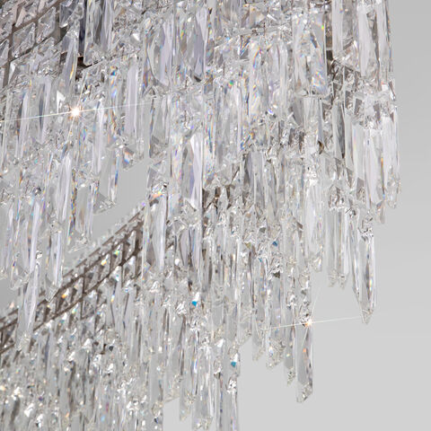 Подвесная люстра Eurosvet Blitz 60159/10 хром/ прозрачный хрусталь Strotskis