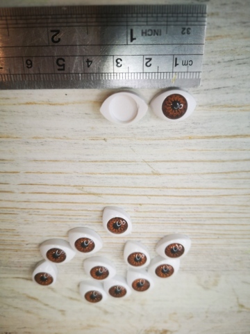 Глазки овальные  клеевые Коричневые 15*7 мм (2шт)