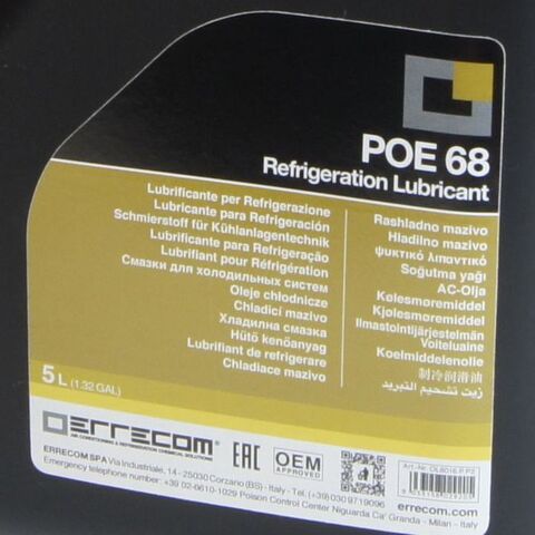 Масло синтетическое Errecom POE 68 5л OL6016.P.P2