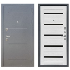 Купить Входная дверь М6 букле графит СБ-1 ясень ривьера айс стекло черное