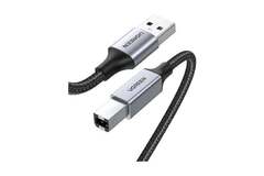 Кабель UGREEN US369 (80803) USB-A to USB-B 2.0 Printer Cable Alu Braid для принтера, 2м