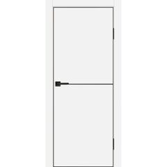 Купить Межкомнатная дверь ПЭТ P-19 белый матовый кромка ABS чёрная глухая