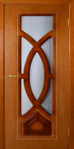 Дверь Камелия ДО (карелия, остекленная шпонированная), фабрика Румакс