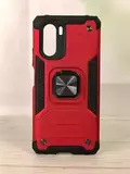 Противоударный чехол Strong Armour Case с кольцом для Xiaomi Poco F3, Mi 11i (Красный)