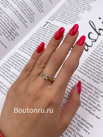 Кольца золотистые со стразами 2 шт