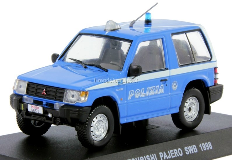 MODEL CARS Mitsubishi Pajero SWB 1998 Italian Polizia 1:43 DeAgostini  World's Police Car Special edition #4