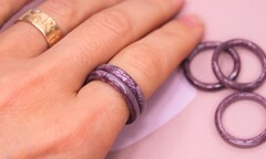 Кольца акрил тонкие фиолетовые 14-15 р-р