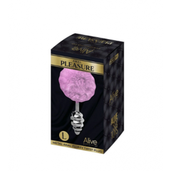 Анальный плаг Fluffy Twist розовый L от Alive (9×4 см)