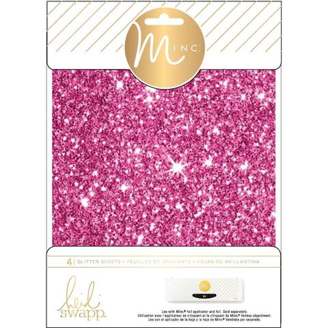 Фольга с глиттером для фольгирования Heidi Swapp Minc Glitter Sheets- Pink