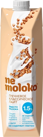 Напиток гречневый Nemoloko классический лайт 1,5 % 1л