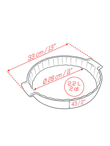 Круглая керамическая  форма для пирога, красное, артикул 60398