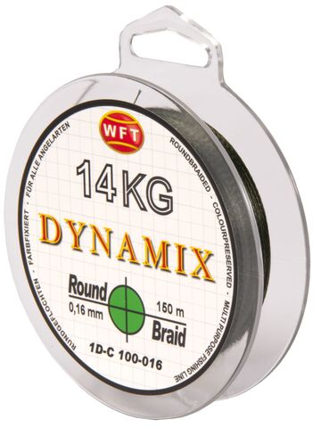 Леска плетёная WFT KG ROUND DYNAMIX Green 150 м, 0.16 мм