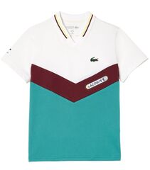 Детская теннисная футболка Lacoste Tennis x Daniil Medvedev Jersey Polo - white/flashy yellow/bordeaux/blue