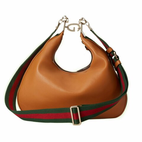 Большая сумка через плечо Gucci Attache коричневый