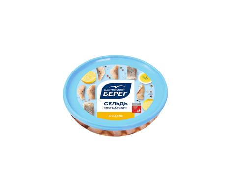 Сельдь Балтийский Берег По-Царски филе-кусок в масле 200г, шт