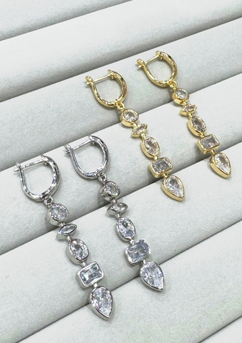 32127- Серьги длинные c кристаллами