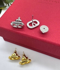 Серьги-пусеты Valentino цвет серебро/золото