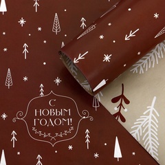 Упаковочная бумага глянцевая, «Изысканность», двухсторонняя, 0,5*0,7 м, 5 листов