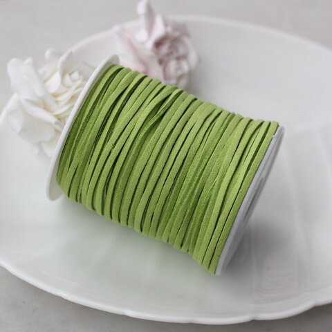 Шнур замшевый (искусственный), цвет авокадо, 2,3*1 мм, 1 метр, ШН007