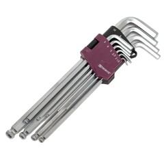 Thorvik HKLB10S Набор ключей торцевых шестигранных удлиненных с шаром, H1.5-H10, 10 предметов