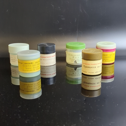 Диафильмы набор из 6 разных штук, Принцесса на горошине, Упрямый козленок и др, полные, цветные, с текстом, винтаж времен СССР 1970-1990 гг