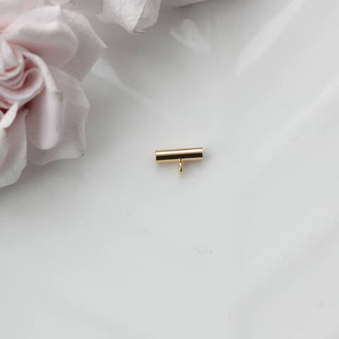 Трубочка с петелькой, спейсер, 10*3 мм, позолота, П613