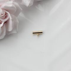 Трубочка с петелькой, спейсер, 10*3 мм, позолота, П613