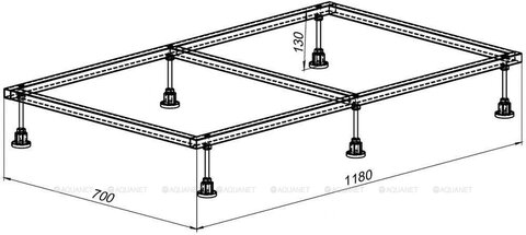 Aquanet 267177 0.3 Каркас для литьевого поддона 1200х800, монтаж.размер 1180х700мм, сталь (267177)