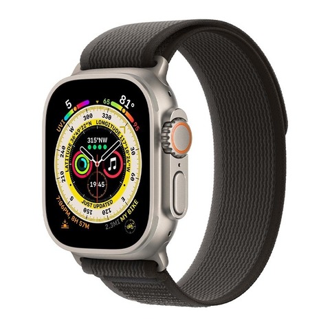 Apple Watch Ultra, GPS + Cellular, 49 мм, корпус из титана, ремешок Trail Loop черно-серого цвета, M/L