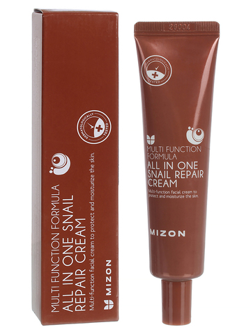 Крем для лица антивозрастной восстанавливающий с муцином улитки All in one snail repair cream MIZON