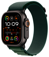 Apple Watch Ultra 2 GPS + Cellular(2024), 49 мм, корпус из черного титана, ремешок Alpine зеленого цвета, размер M