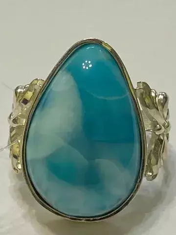 Ларимар (кольцо из серебра)
