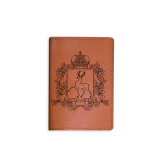 Обложка на паспорт "Герб Нижегородской области", рыжая