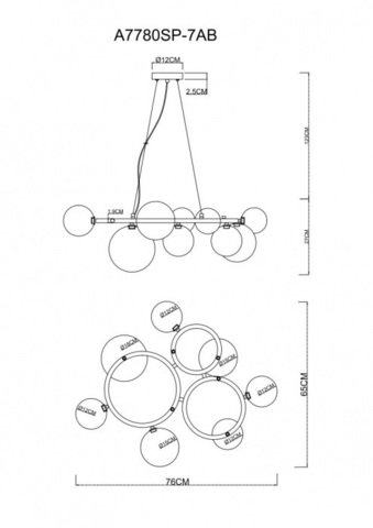 Подвесная люстра Arte Lamp ALBUS A7780SP-7AB