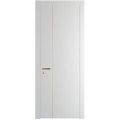 Межкомнатная дверь 41PWB крем вайт с латунным молдингом