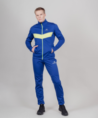Утеплённый лыжный костюм Nordski Base Blue/Lime Patriot мужской