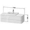 Duravit Happy D.2 Plus Столешница 16x1300x550мм для тумбы #HP4932, HP4942, HP4952 ,HP4962, HP4972 с вырезом под 1 раковину, цвет: graphite supermatt HP031KM8080