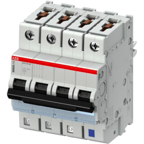 Автоматический выключатель 3-полюсный с нулём 2 А, тип C, 10 кА S403M-C2NP. ABB. 2CCS573103R8024