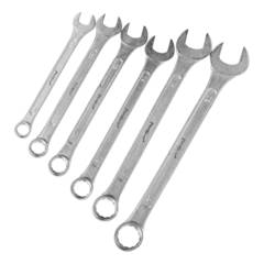 43-2-506 Набор ключей комбинированных, 10 - 19 мм, HCS, хромированные, 6 предметов (РемоКолор)