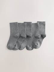 Носки хлопковые школьные для девочки Next AU0-901, 5 шт., Серый