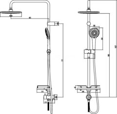 Душевой гарнитур без смесителя Lemark Bronx - LM3788GM